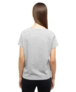 Mustang T-Shirt mit Printlogo Alma in Grau Melange