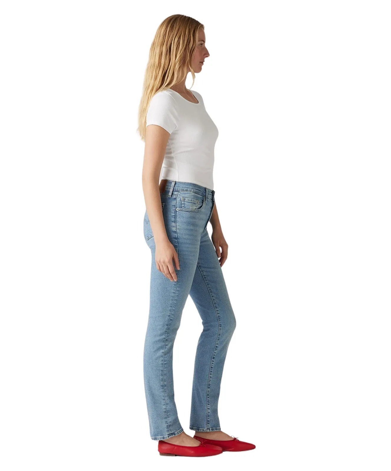 Damen Jeans 724 High Rise von Levis in Blue Wave Light