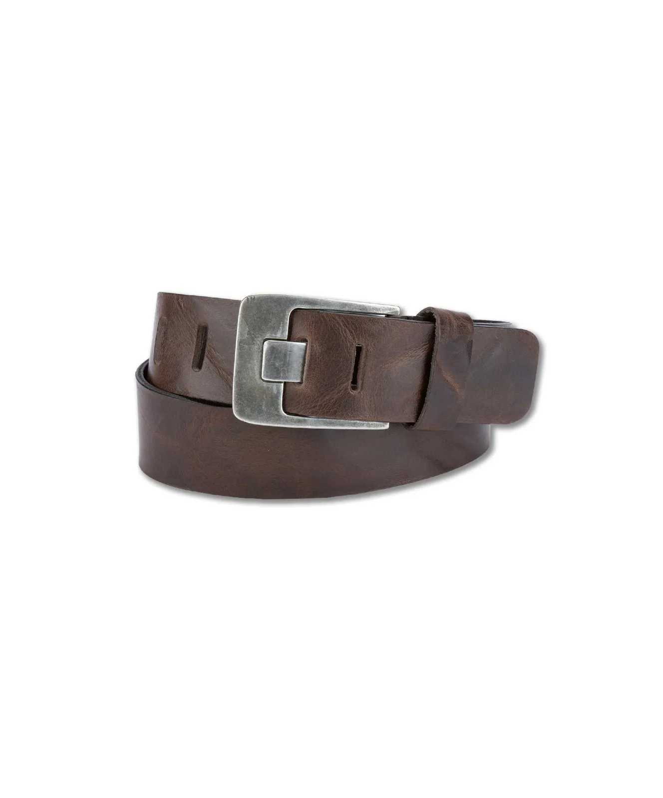 Herren Gürtel 5cm Walklederg.geprägt von Bernd Götz in Dunkelbraun