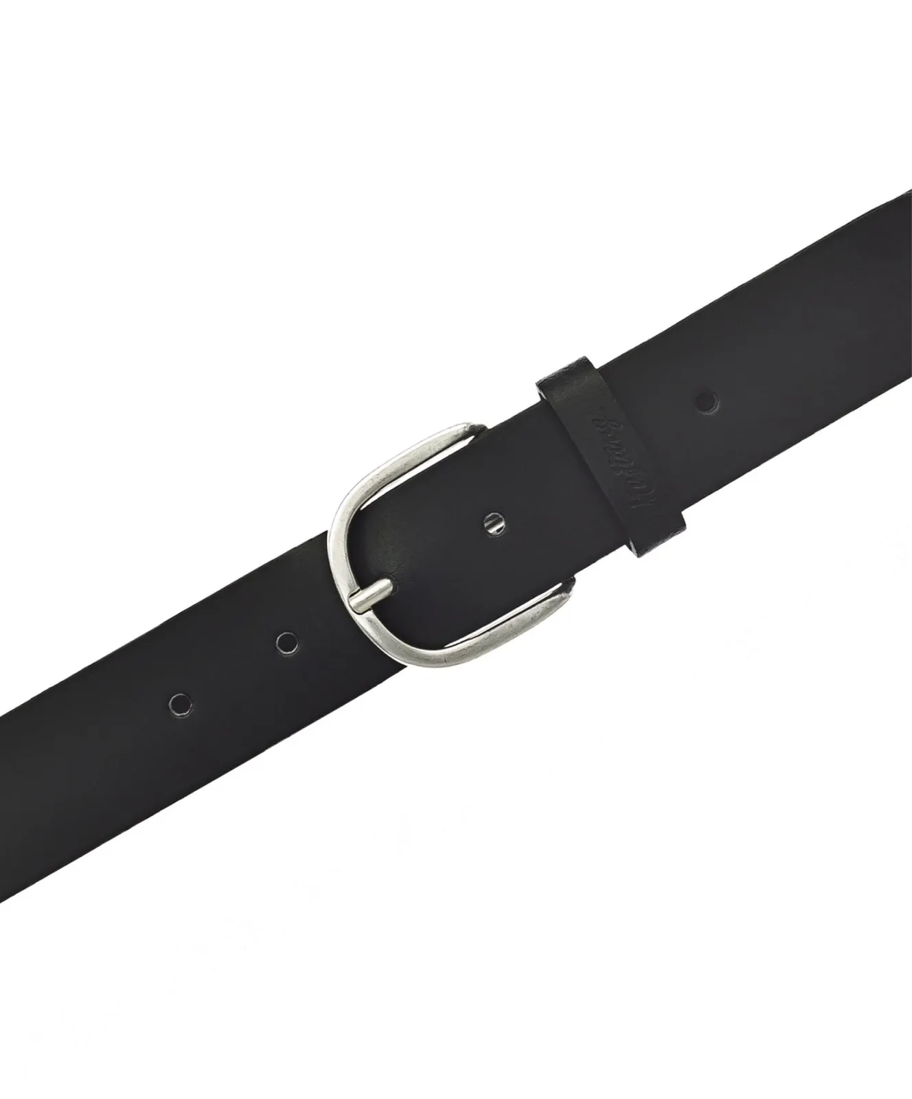 Damen Gürtel 35 mm Ledergürtel mit geprägtem Logo von Mustang in Schwarz