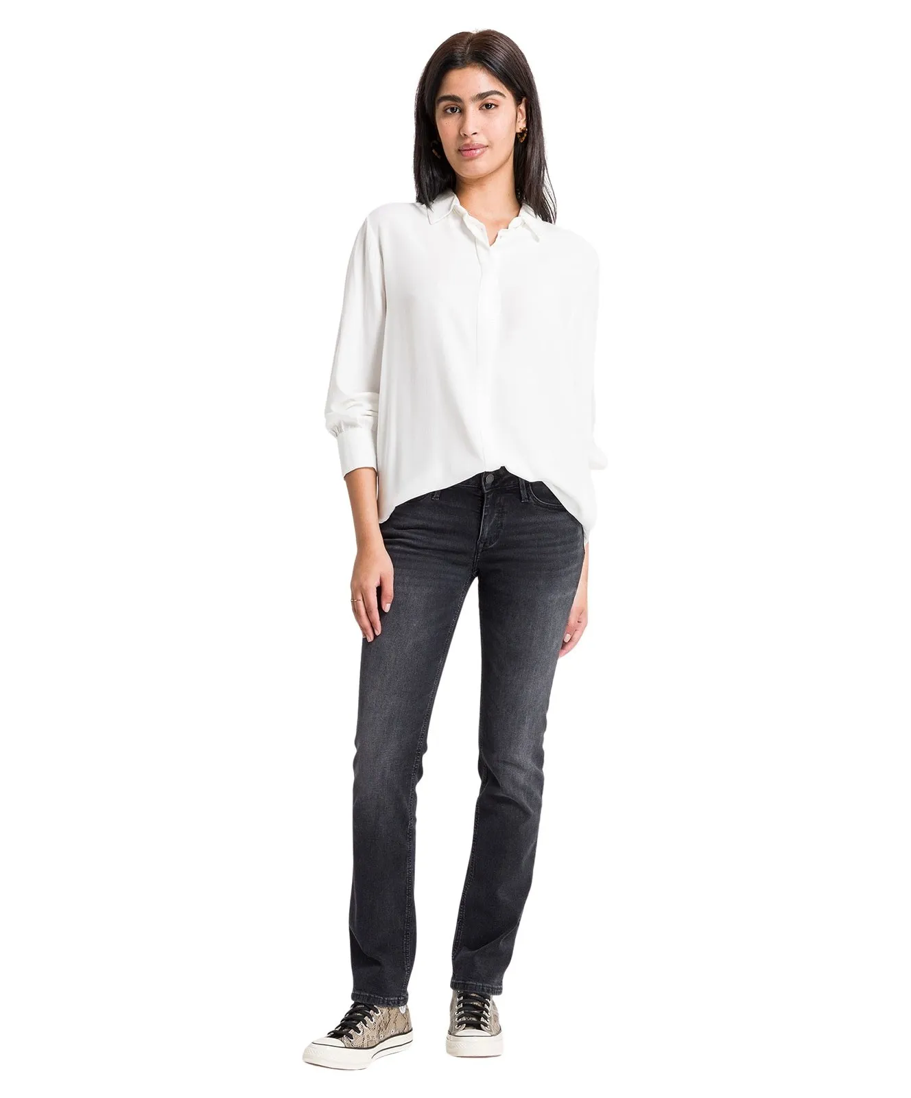 Damen Jeans Rose von Cross in Black Used