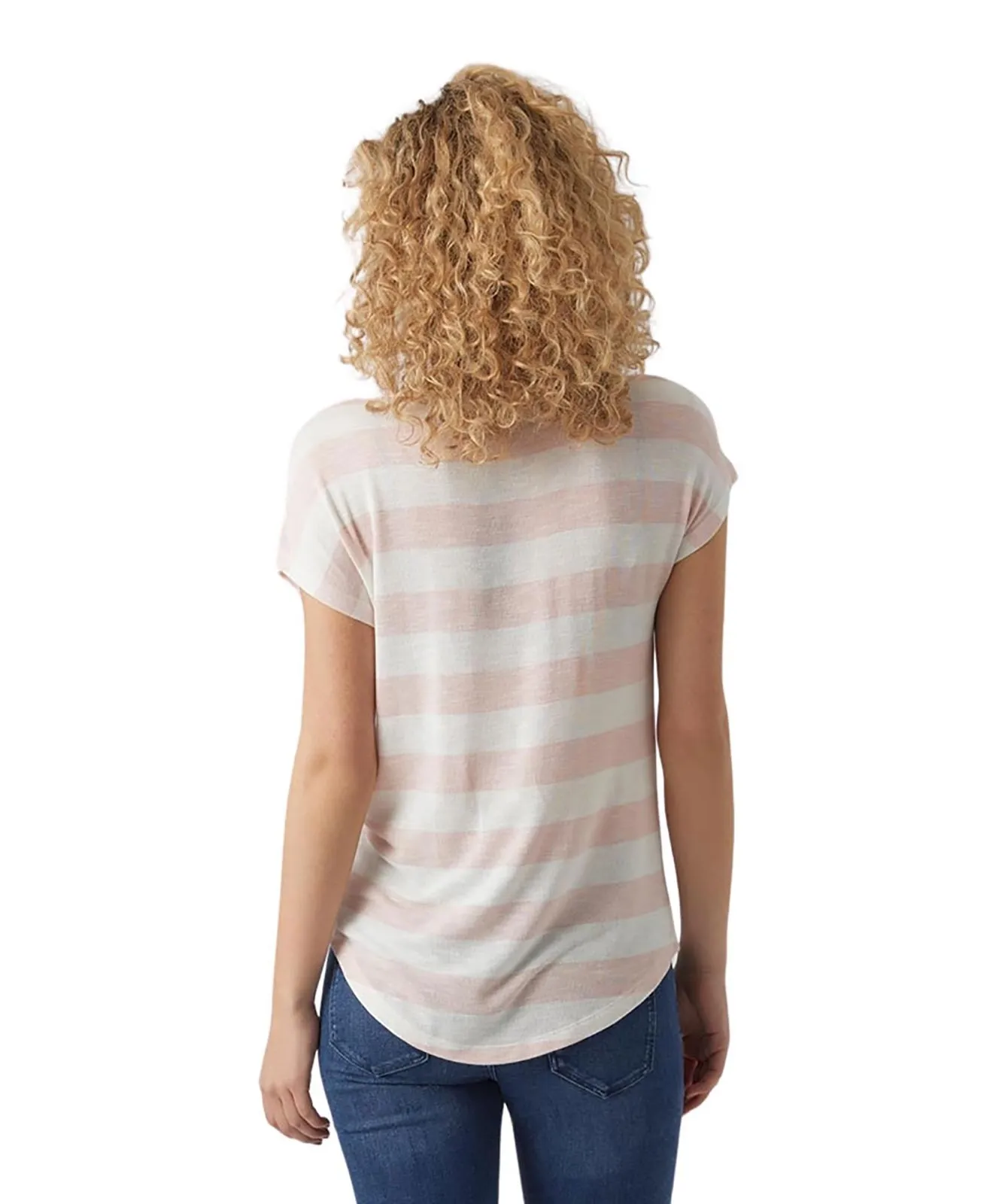 Damen Shirt Wide Stripe von Vero Moda in Sepia Rose Snow white
