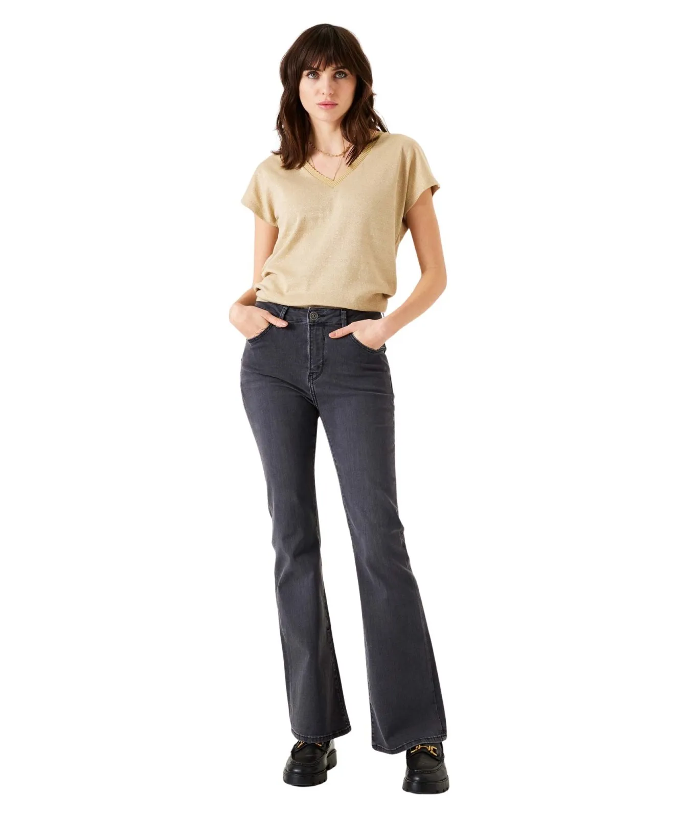 Damen Shirt Z0016 von Garcia in Iced Coffee