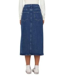 ONLY Jeansrock Bianca in Mittelblau mit Schlitz