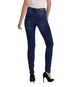 Vero Moda Tanya Skinny Jeans in Dark Blue Used-Optik