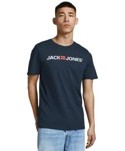 Jack & Jones T-Shirt Corp mit Schriftzug in Dunkelblau