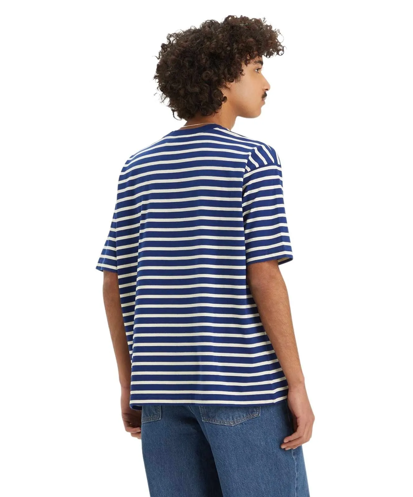 Herren Shirt Skate Graphic Tee von Levis in Breton Stripe Cream And Blue