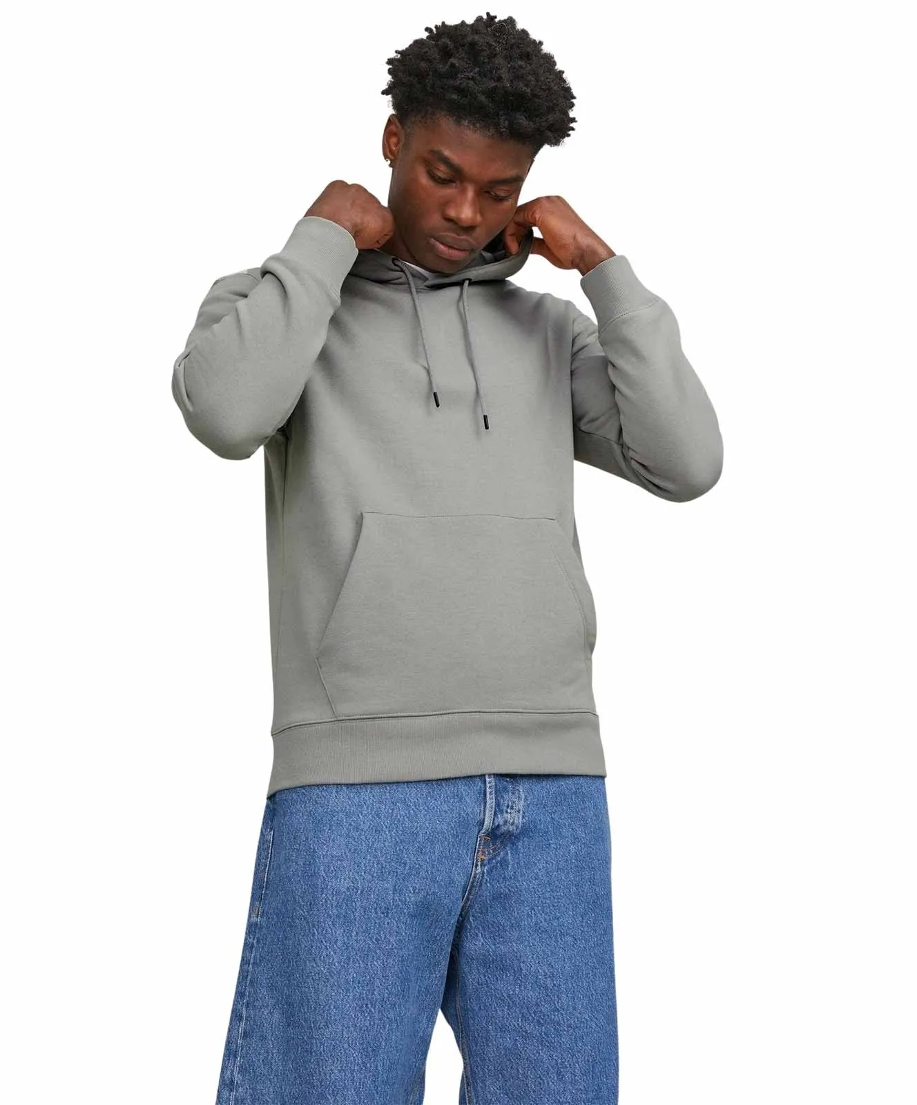 Herren Pullover Star Basic Sweat Hood von Jack & Jones in Ultimate Grey
