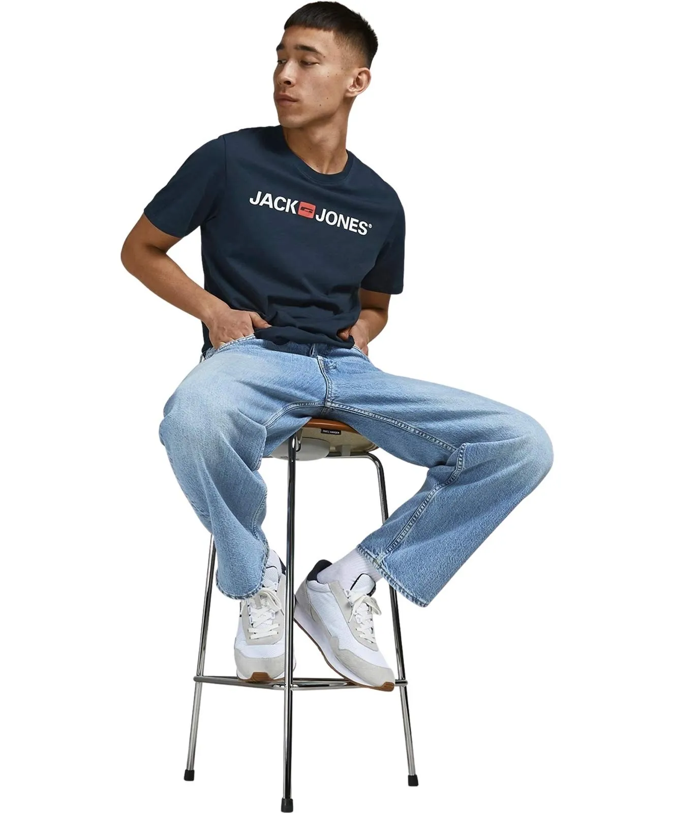 Herren Shirt Corp Logo Tee von Jack & Jones in Navy Blazer