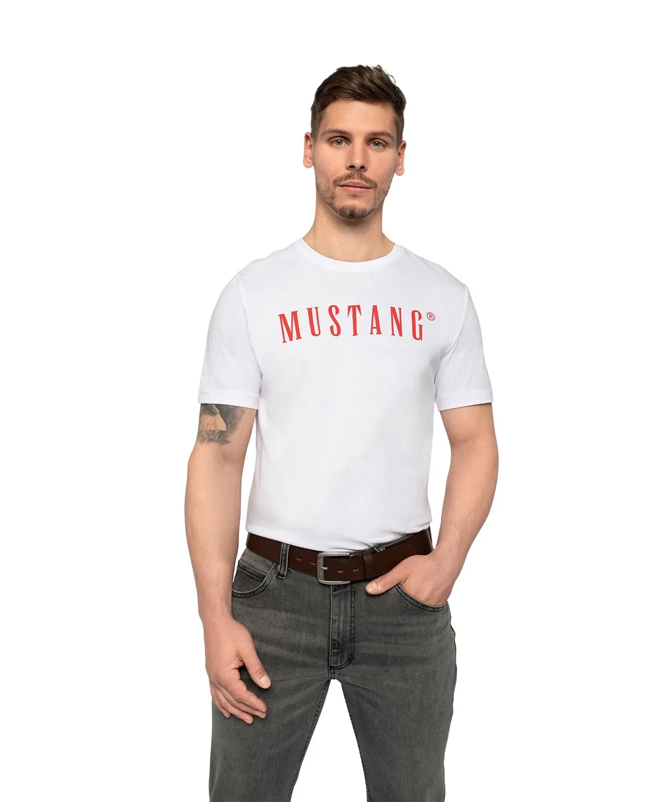 Herren Gürtel 40 mm Gürtel MG2107R19 von Mustang in Dark Brown