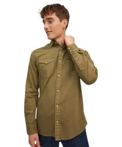 Jack & Jones Jeanshemd Heridan Shirt in Dunkelgrün