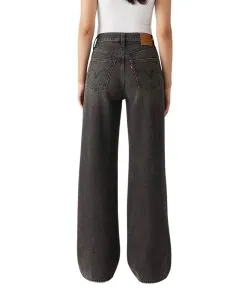 Levis Ribcage Wide Leg Jeans mit High Waist in Schwarz