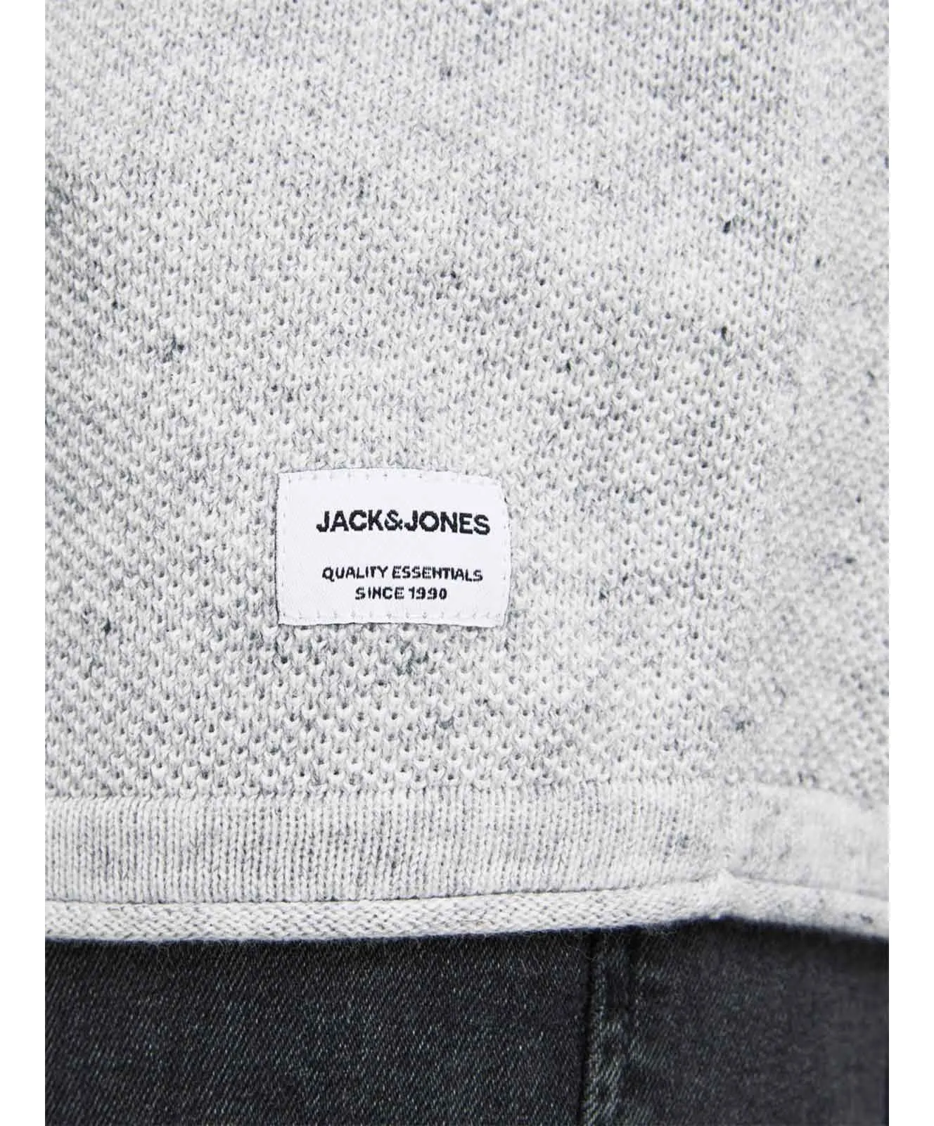 Herren Pullover Hill Knit Crew Neck von Jack & Jones in Light Grey Melange