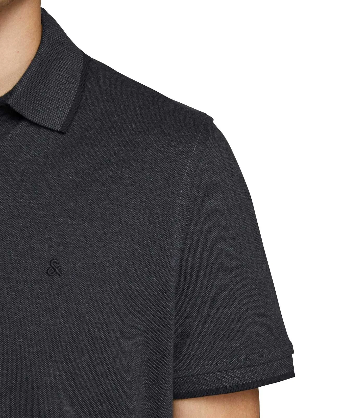 Herren Shirt Epaulos von Jack & Jones in Dark Grey Melange