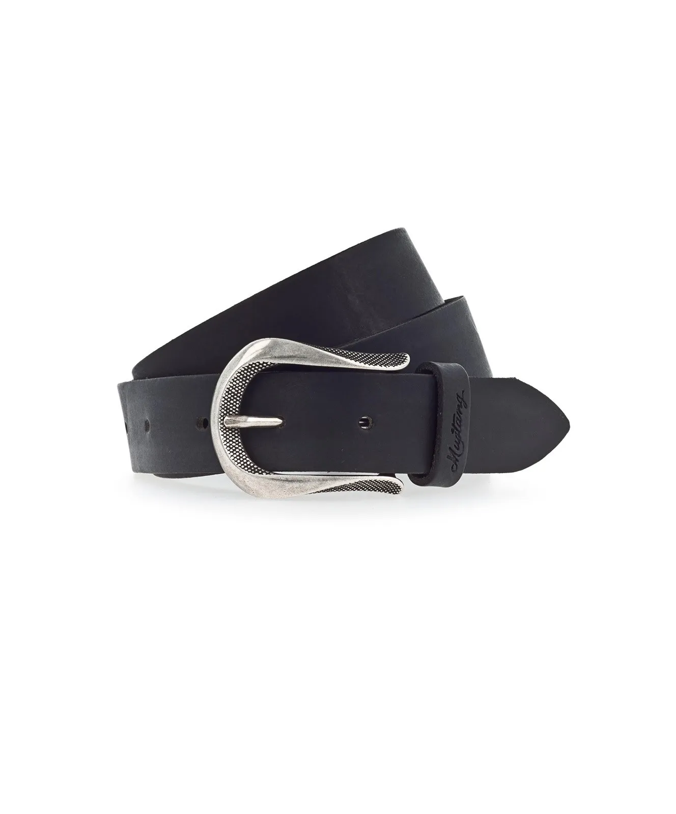 Damen Gürtel 30 mm Ledergürtel mit Schließe von Mustang in Black