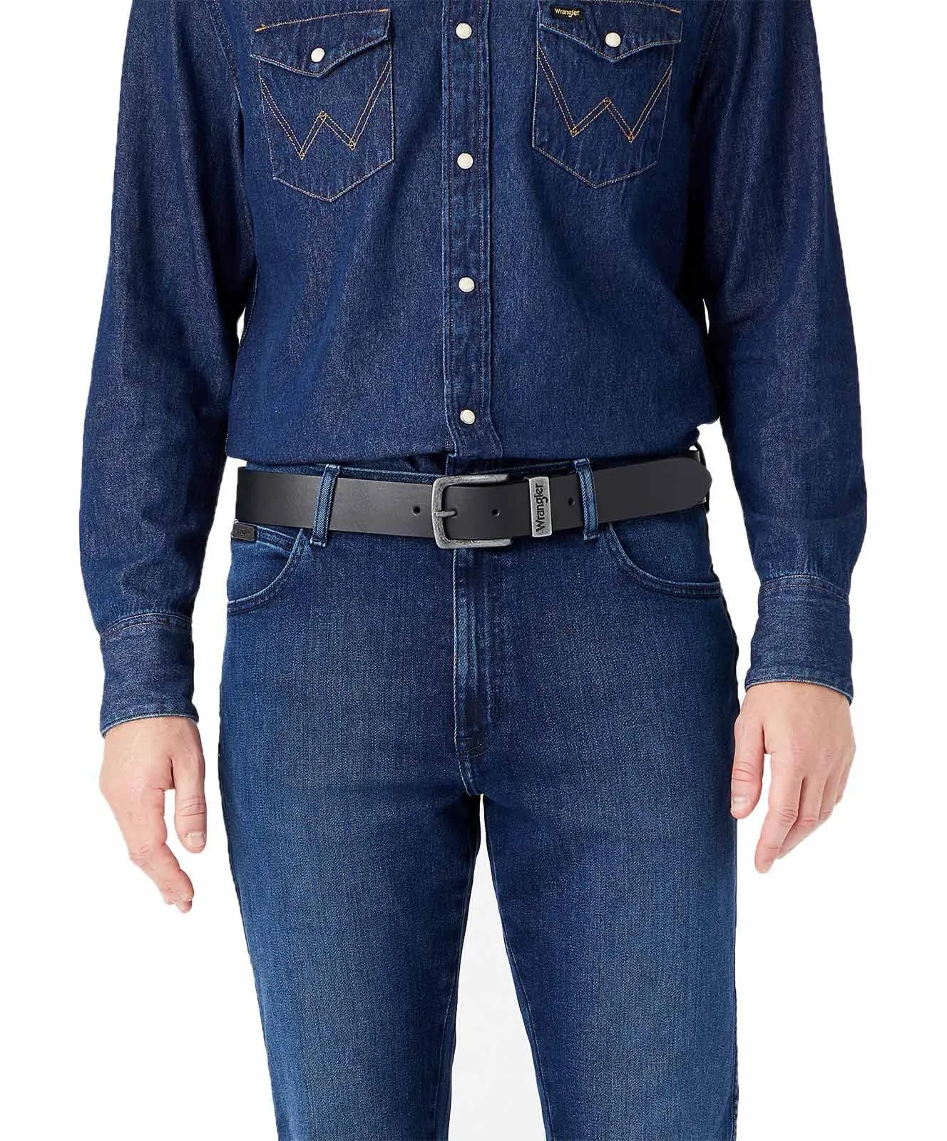 Herren Gürtel Metal Loop Belt von Wrangler in Black