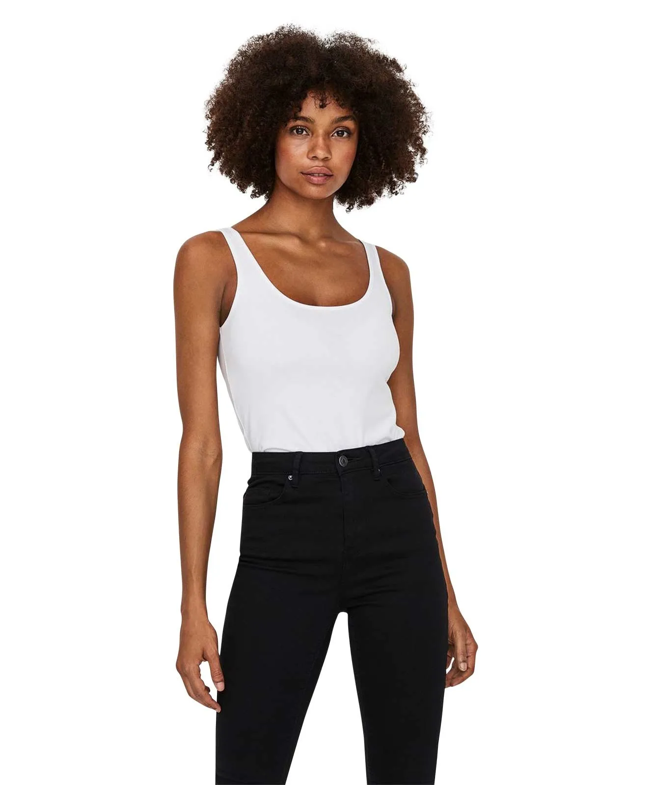 Damen Shirt Maxi Long Tank Top von Vero Moda in Bright White