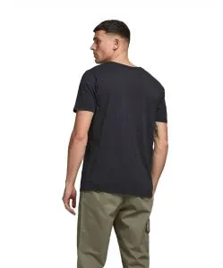Jack & Jones T-Shirt Split mit Neck in schwarzem Black
