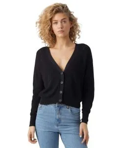 Vero Moda Strickjacke New Lexsun mit V-Ausschnitt in Schwarz
