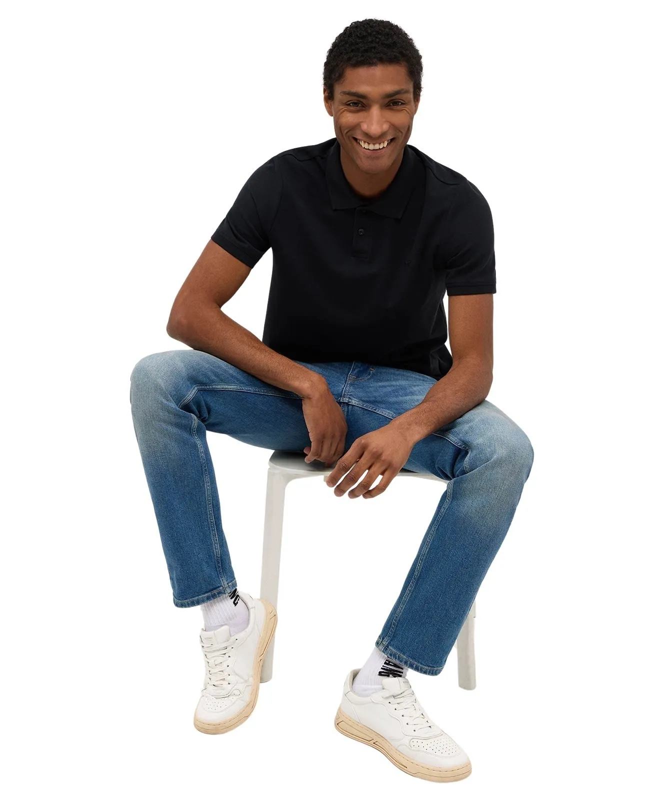 Herren Shirt Polo Shirt von Mustang in Black