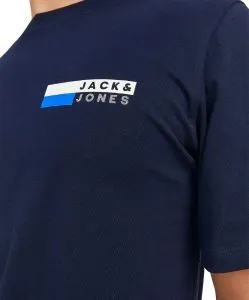 Herren Shirt Corp Logo Tee von Jack & Jones in Navy Blazer P4 Small Print