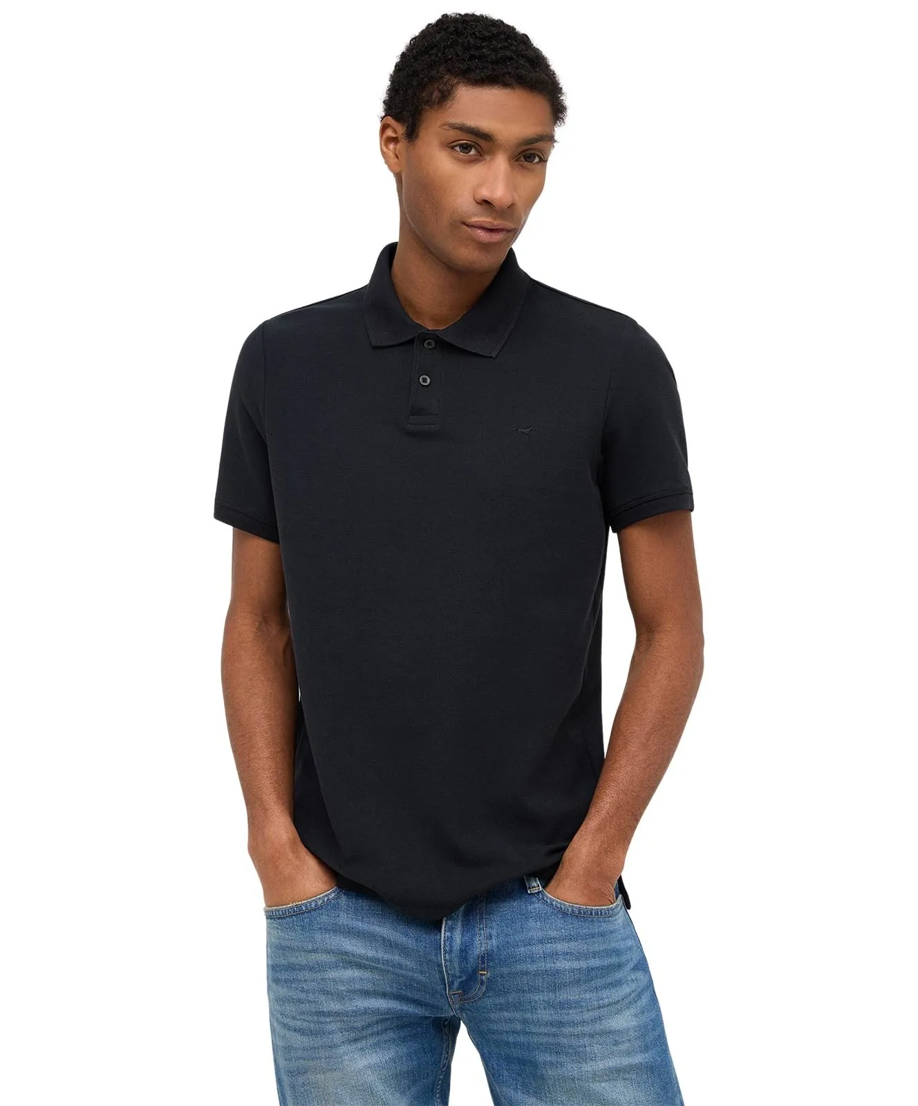Herren Shirt Polo Shirt von Mustang in Black