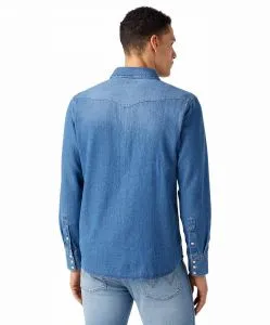 Wrangler Jeanshemd im Western Style in Stonewash