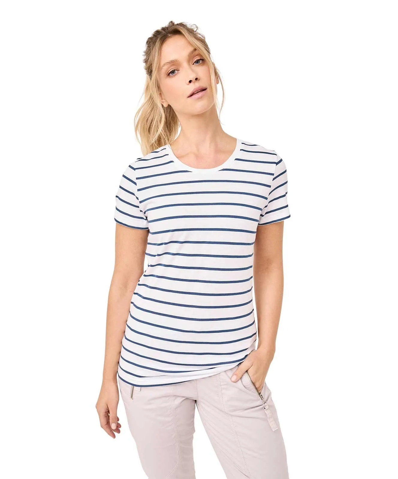 Damen Shirt Short Sleeve von Paddocks in With Stripes