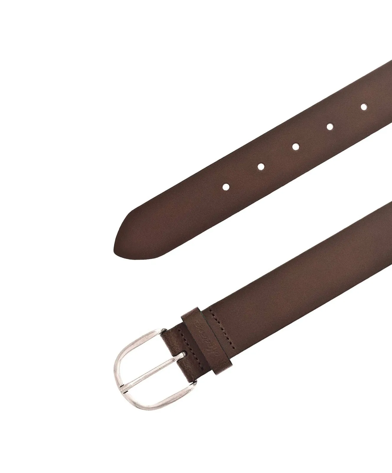 Damen Gürtel 35 mm Ledergürtel mit geprägtem Logo von Mustang in Baileys
