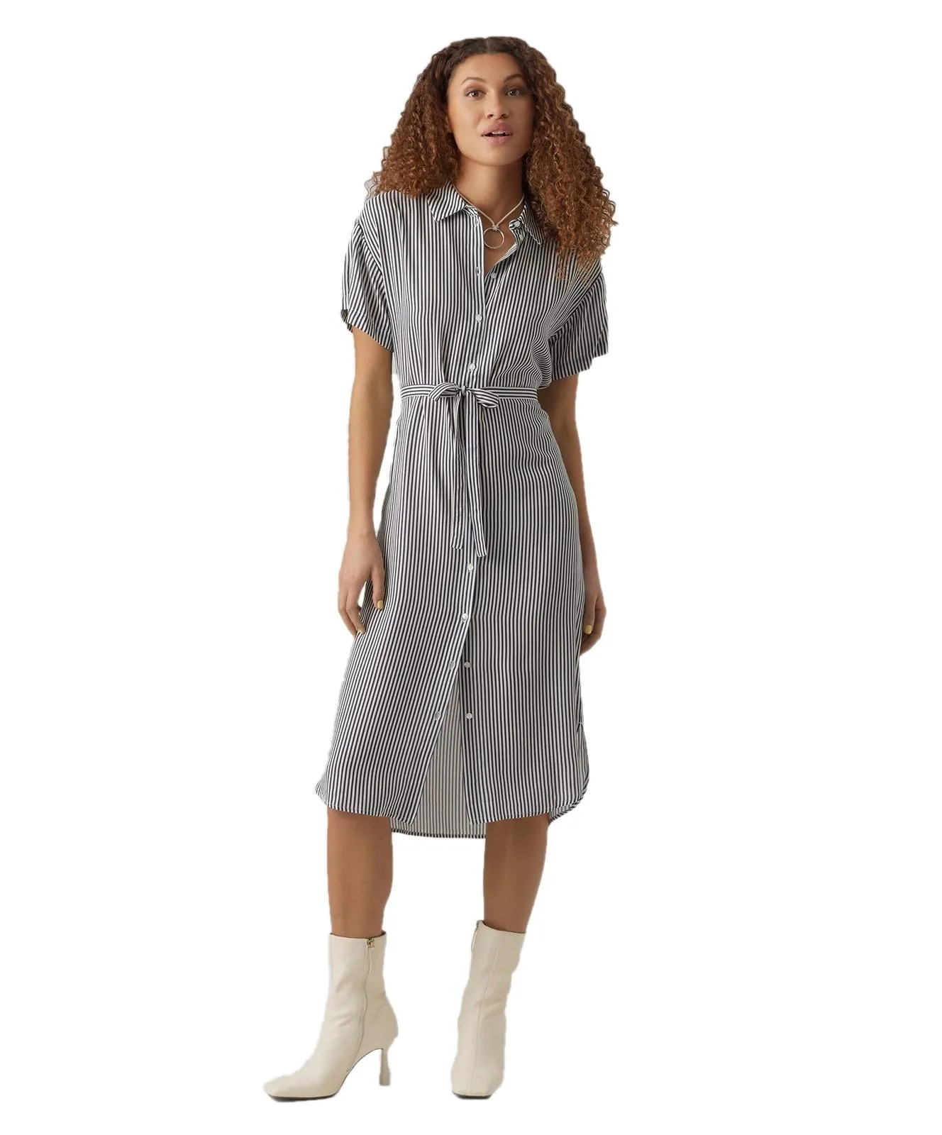 Damen Kleid Bumby von Vero Moda in Snow White India ink