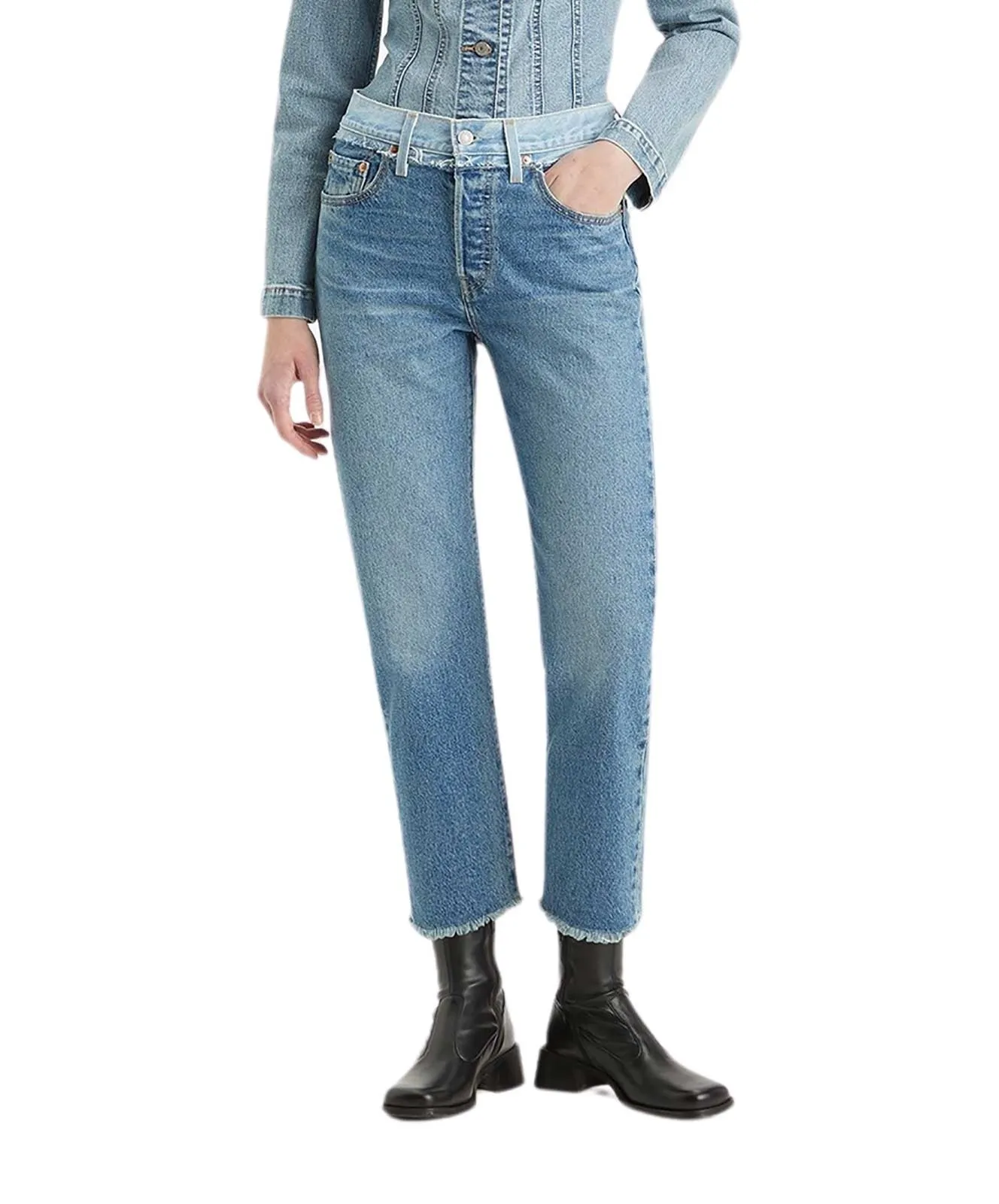 Damen Jeans 501 Crop Split von Levis in Splitting Hairs