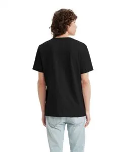 Levi's T-Shirt Housemark in Schwarz mit V-Ausschnitt