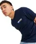 Herren Shirt Corp Logo Tee von Jack & Jones in Navy Blazer P4 Small Print