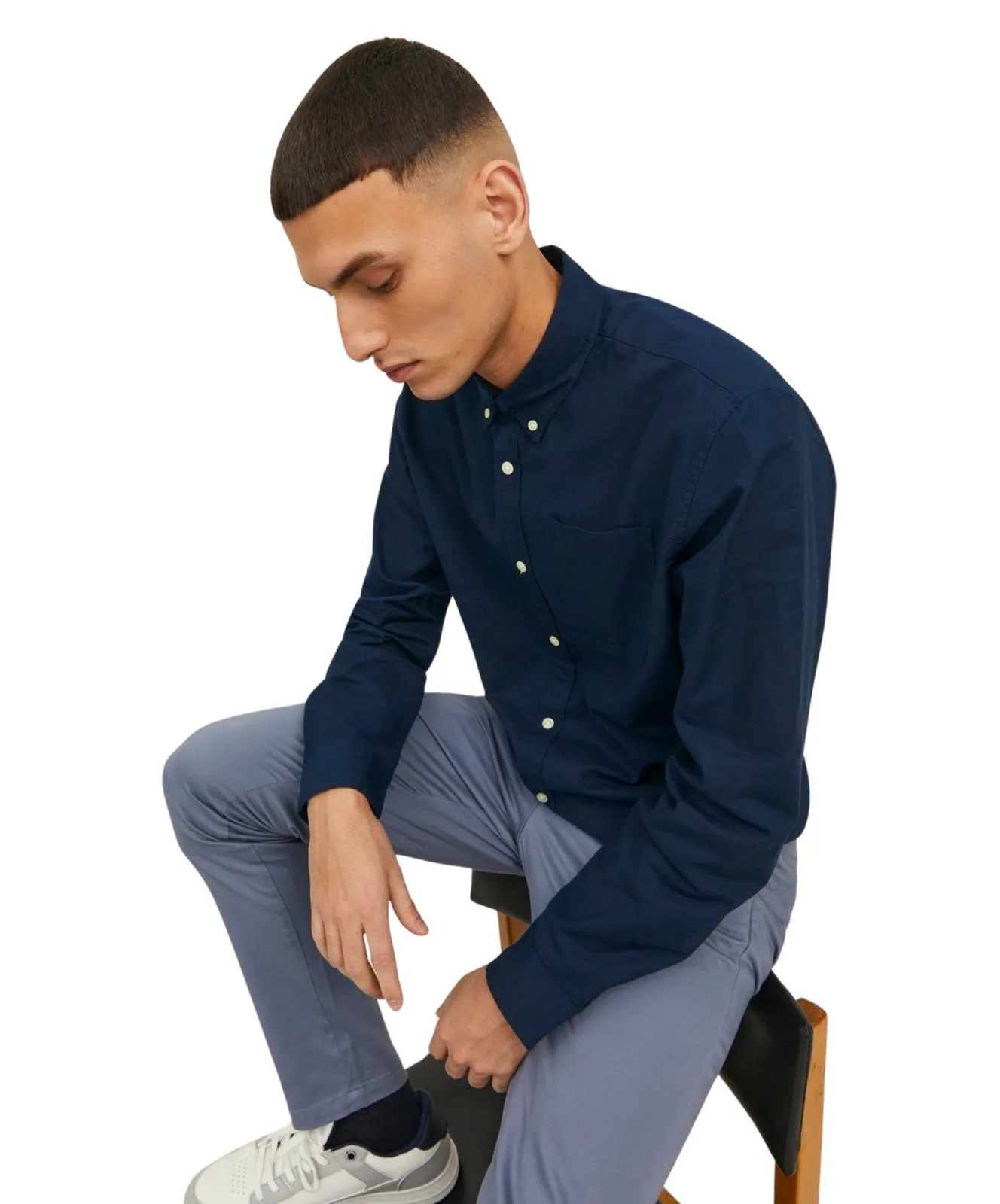 Herren Hemd Oxford von Jack & Jones in Navy Blazer