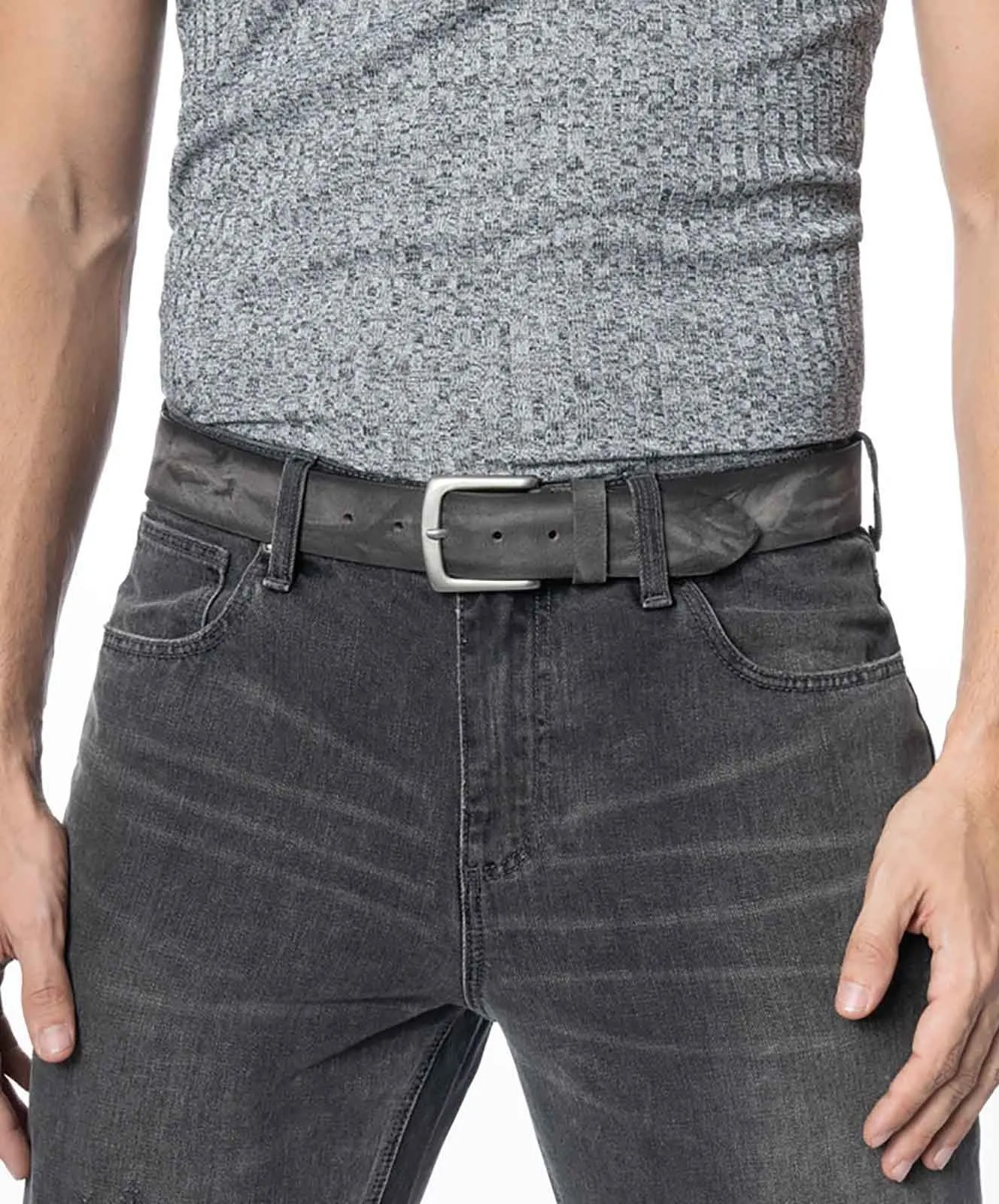 Herren Gürtel 402685 4cm Büffel Ledergürtel von Bernd Götz in Anthrazit