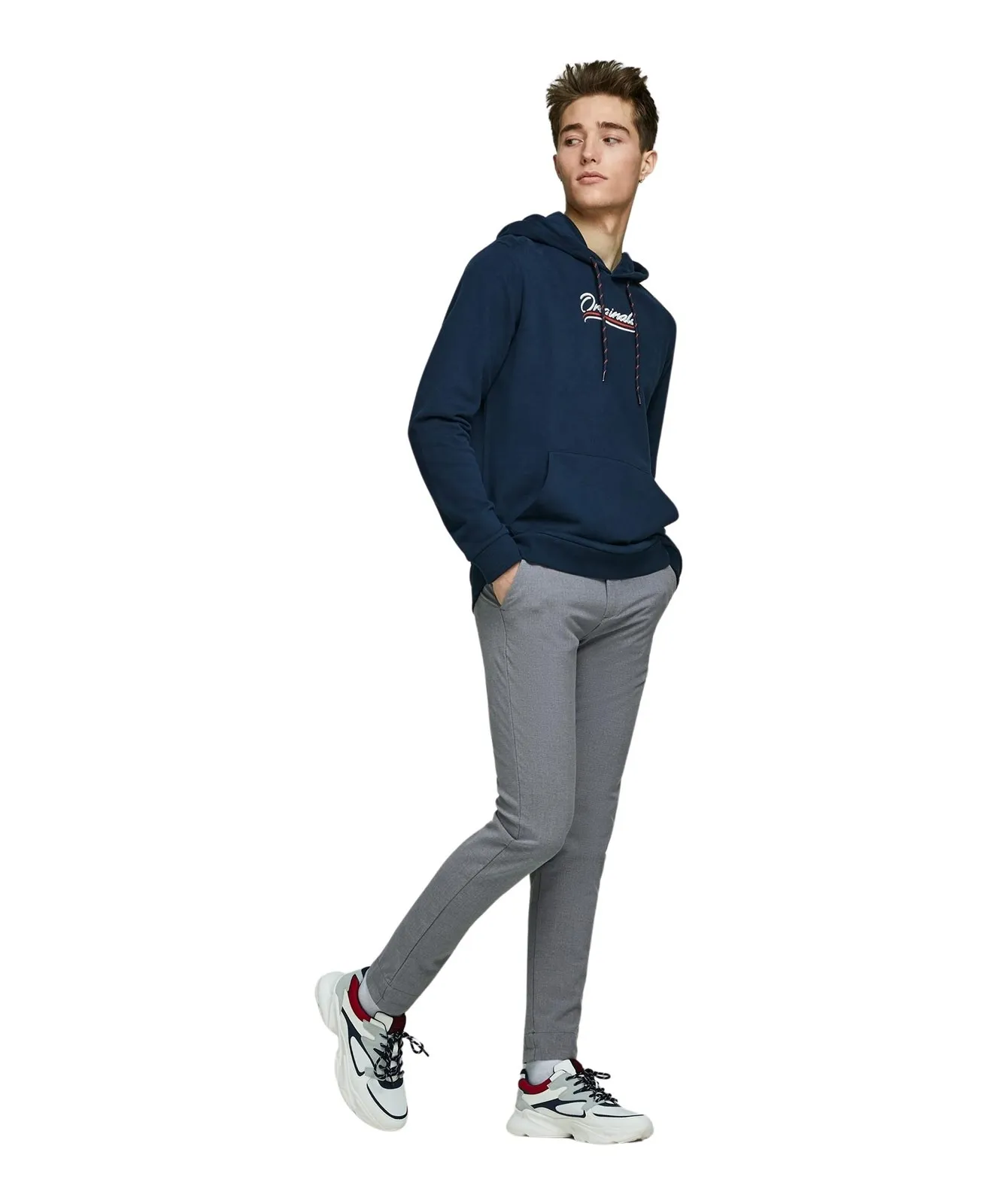 Herren Hose Marco Connor von Jack & Jones in Grey Melange