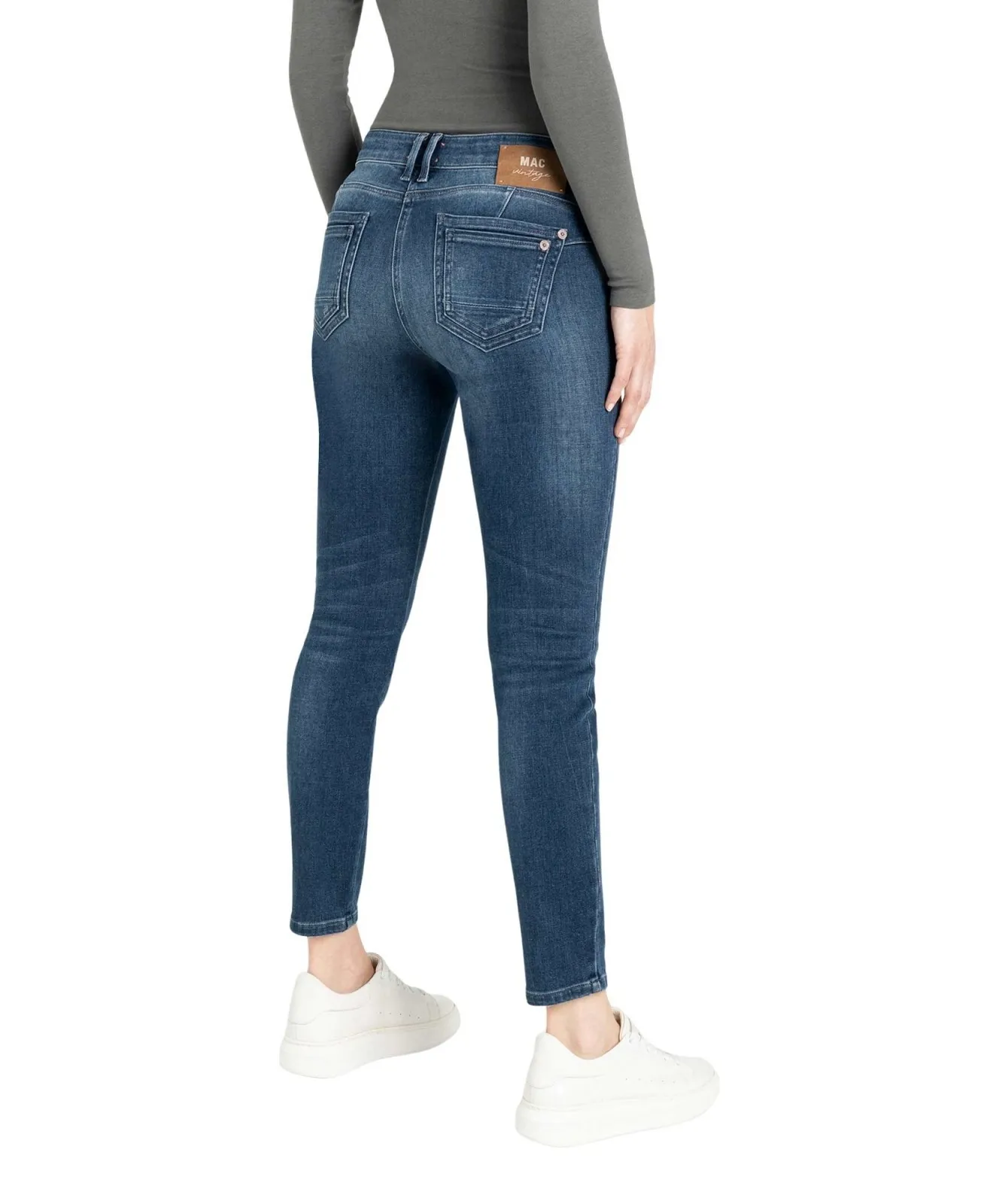 Damen Jeans New Jersey Skinny von MAC in Shadow Destroyed Wash