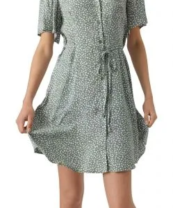 Vero Moda Sommerkleid Alba mit Muster in Hellgrün