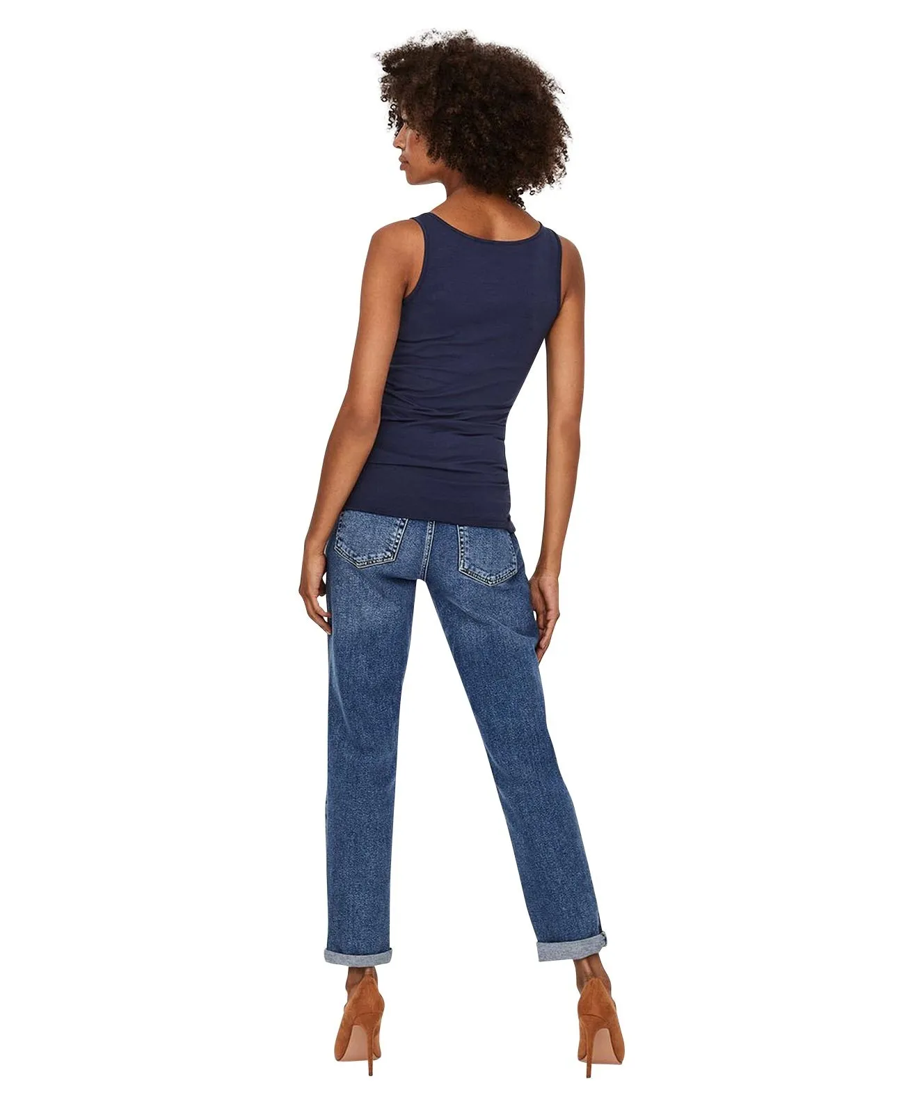 Damen Shirt Maxi Long Tank Top von Vero Moda in Black Ires