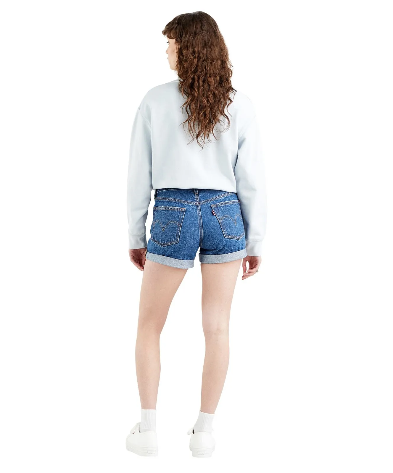 Damen Jeans 501 Short Long von Levis in Orinda Troy Scraped