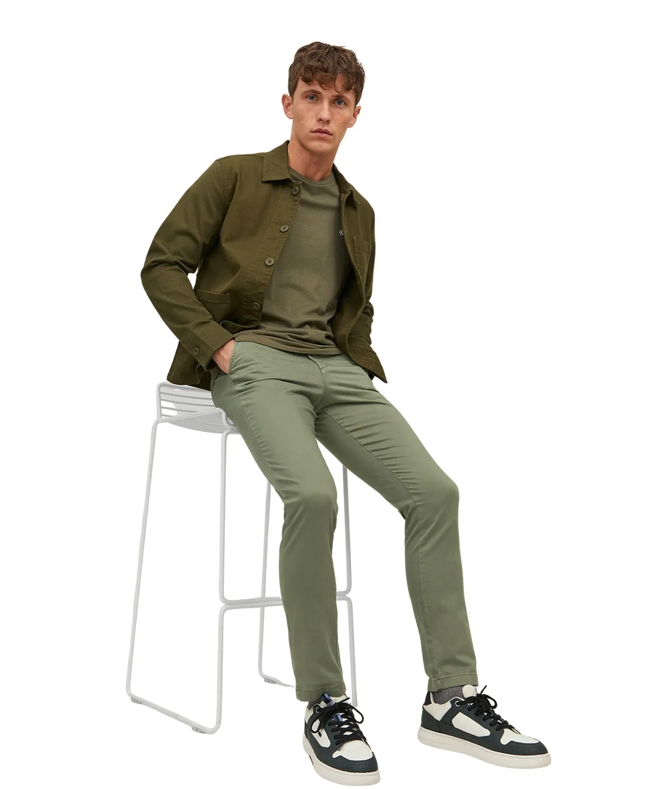 Herren Hose Marco Bowie von Jack & Jones in Deep Lichen Green