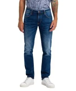 Cross Jeans Slim Fit Damien in Indigo Used-Optik