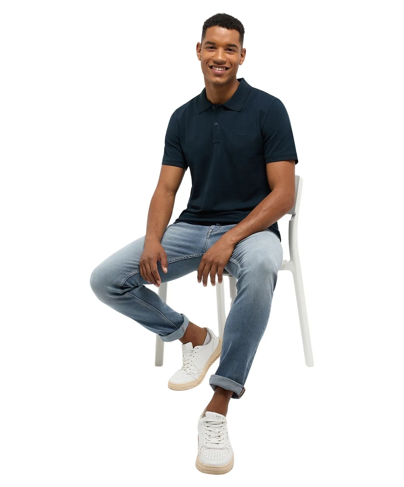 Herren Shirt Polo Shirt von Mustang in Carbon