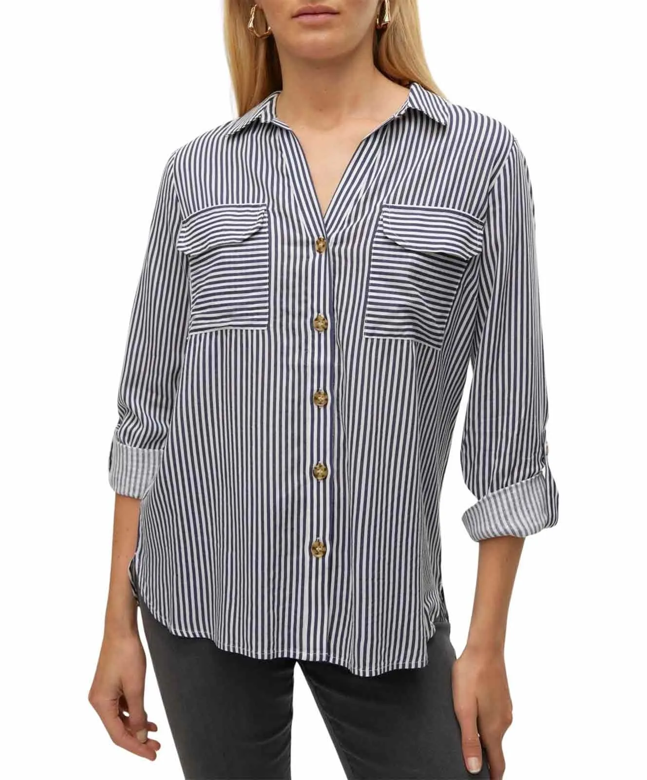Damen Bluse Bumby von Vero Moda in Snow White India Ink