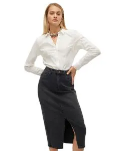 Vero Moda Bodybluse Lady in weiß mit Kentkragen