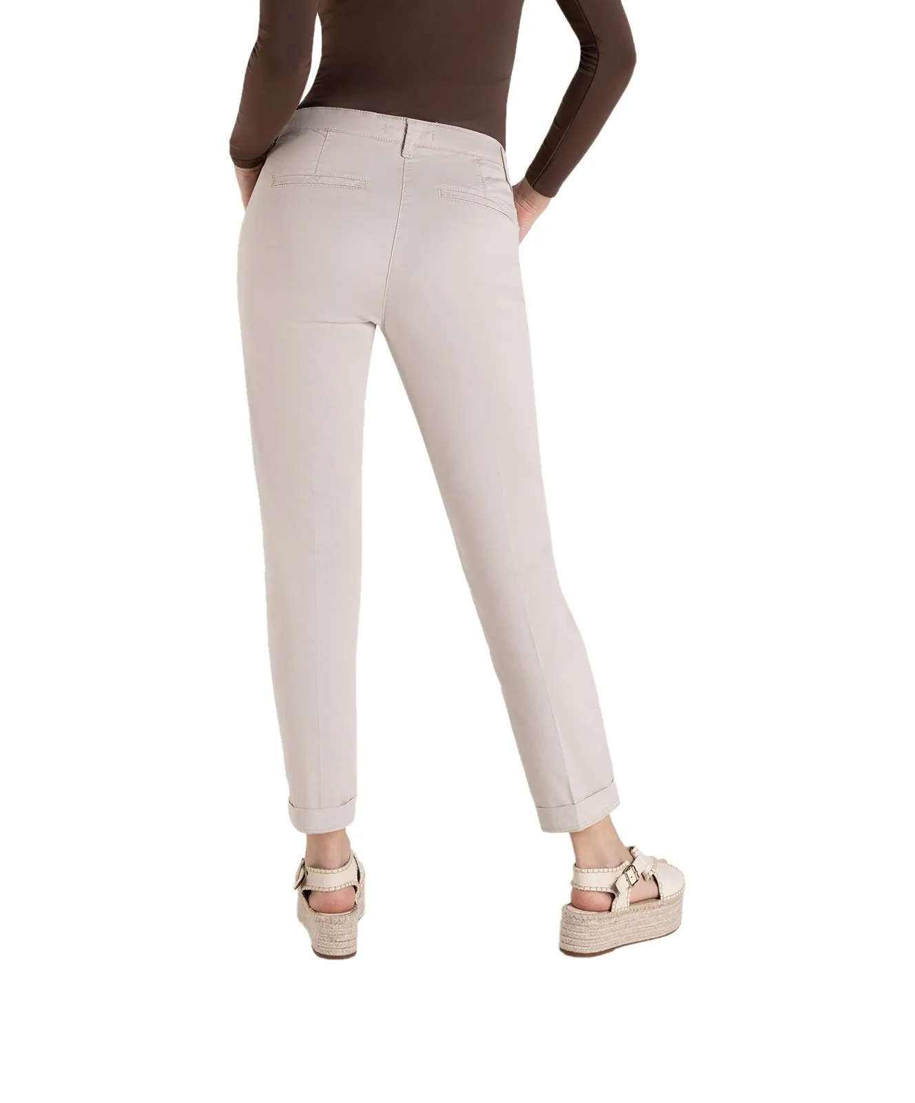 Damen Hose Chino Turn Up von MAC in Ivory