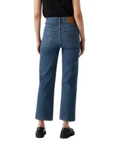 Levi’s Ribcage Jeans in blauer Waschung mit hohem Bund