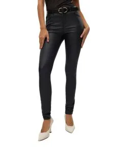 Vero Moda Coated Jeans Skinny Fit Seven in Schwarz