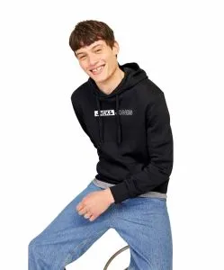 Jack & Jones Hoodie in Dunkelblau mit Front Logo