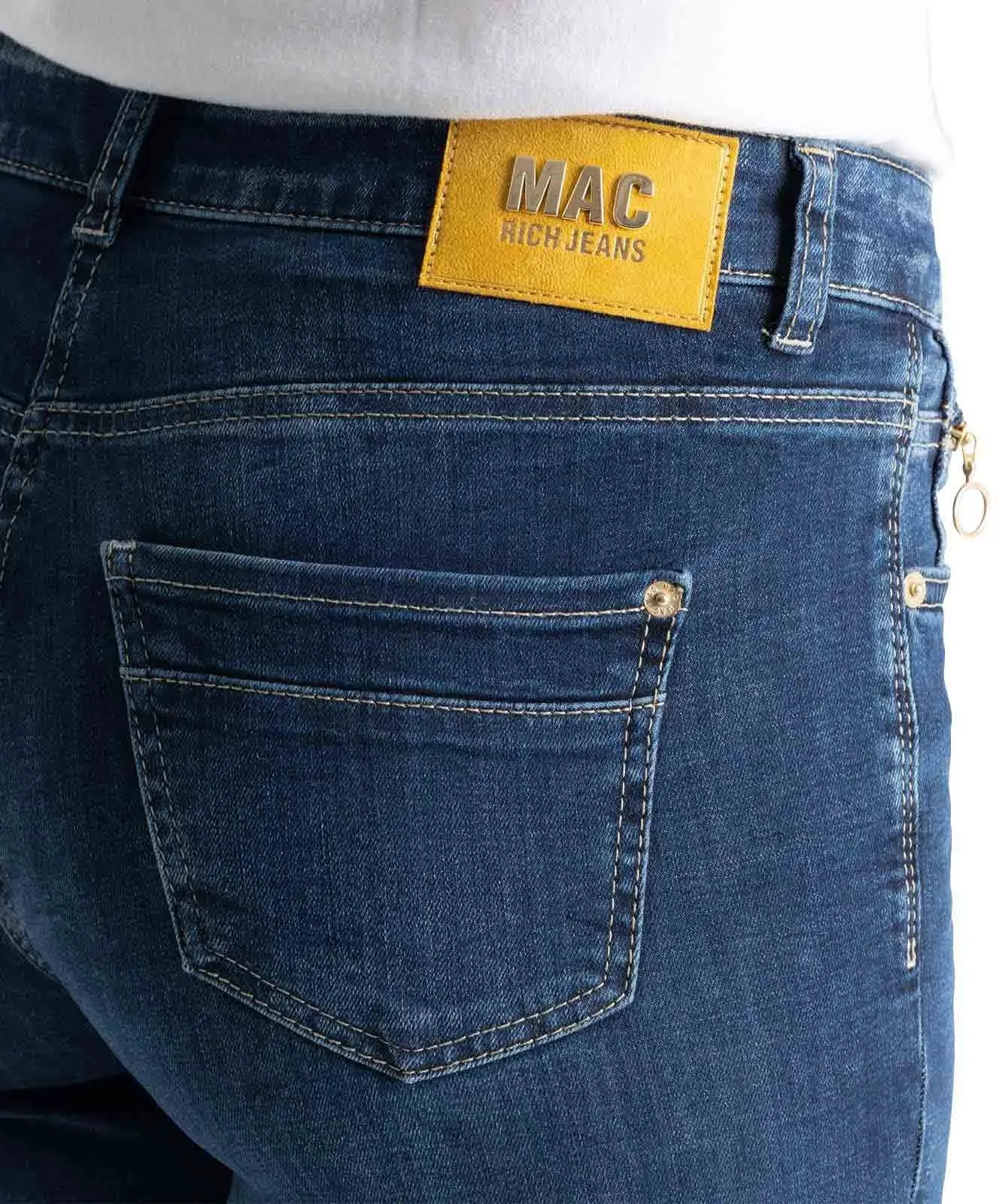 Damen Jeans Rich Slim von MAC in Dark Blue Net Wash